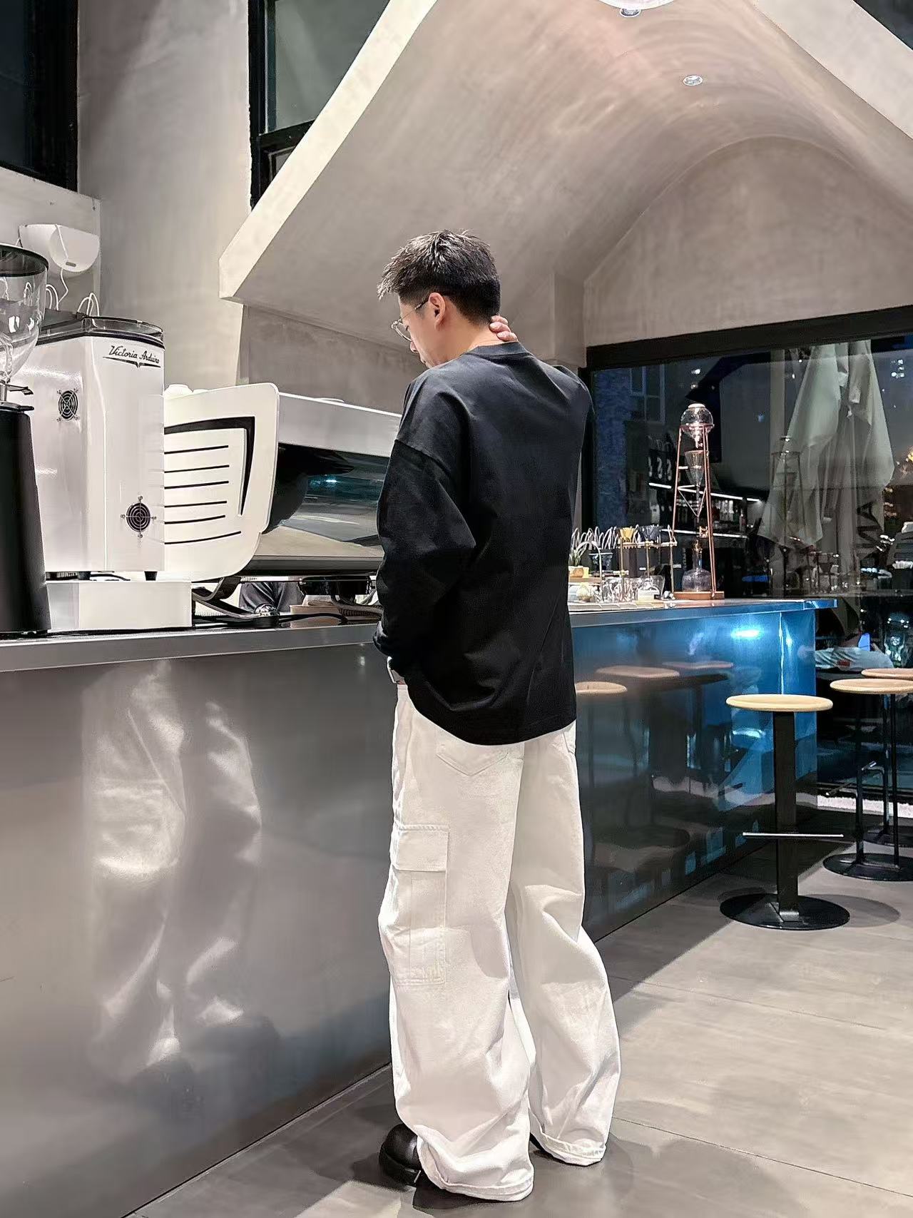 2025秋季新款 LV 手绘定制标休闲长袖 【over size宽松版型】 定制300g高支100%纯棉