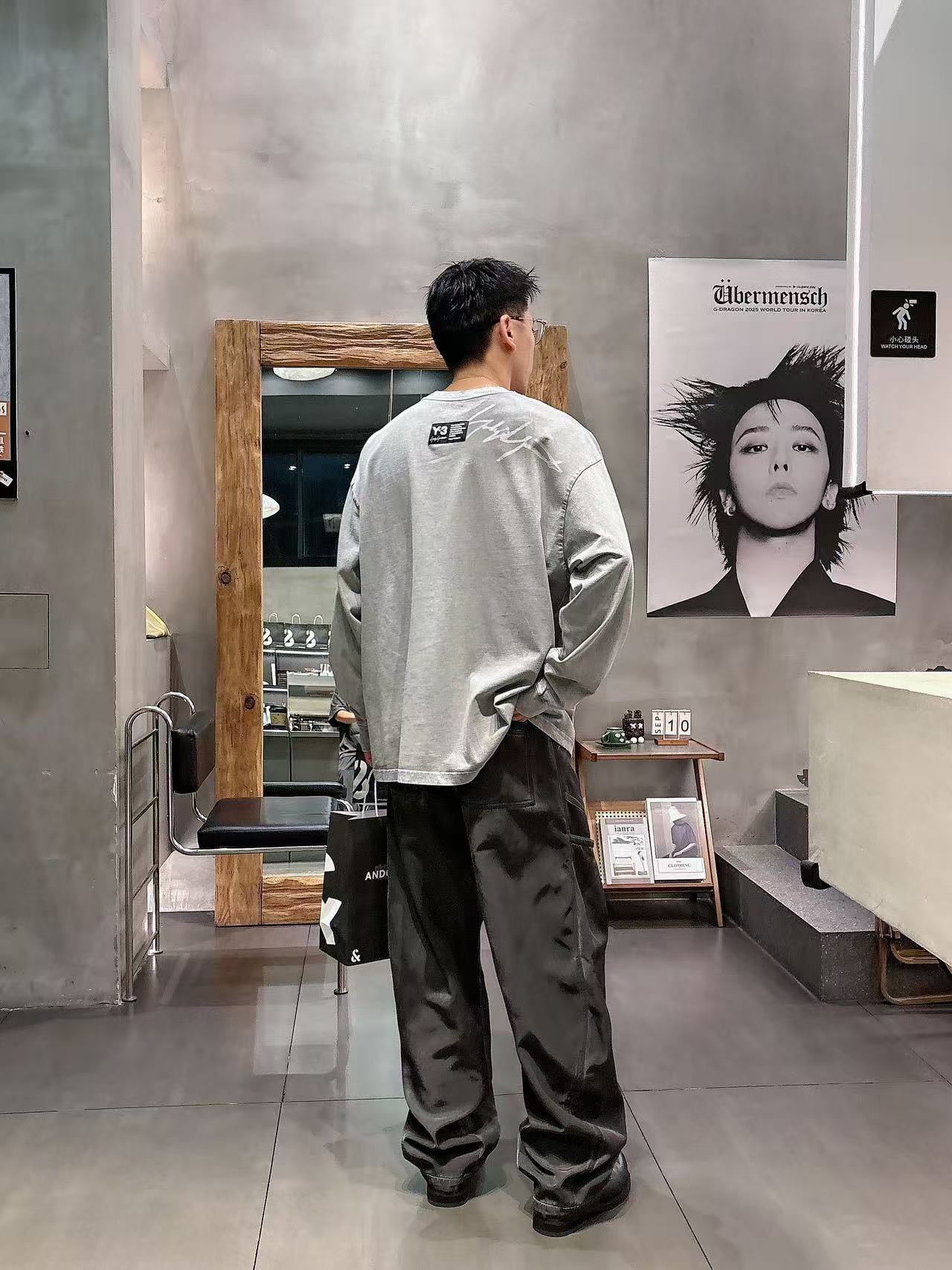 2025秋季新款 Y-3 手绘定制标休闲长袖 【over size宽松版型】 定制300g高支100%纯