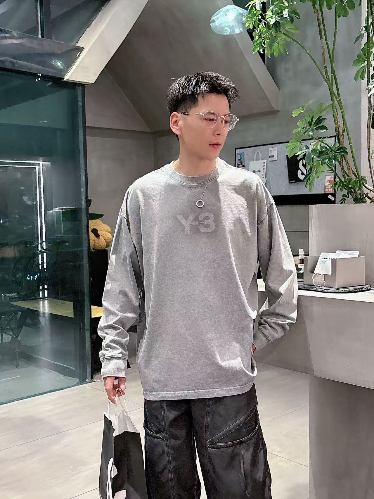 2025秋季新款 Y-3 手绘定制标休闲长袖 【over size宽松版型】 定制300g高支100%纯