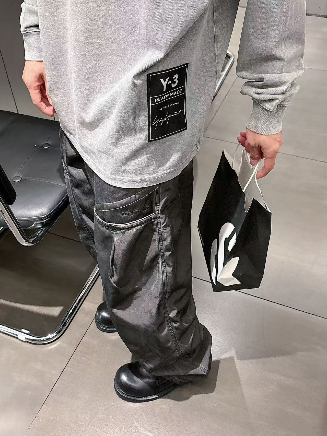 2025秋季新款 Y-3 手绘定制标休闲长袖 【over size宽松版型】 定制300g高支100%纯