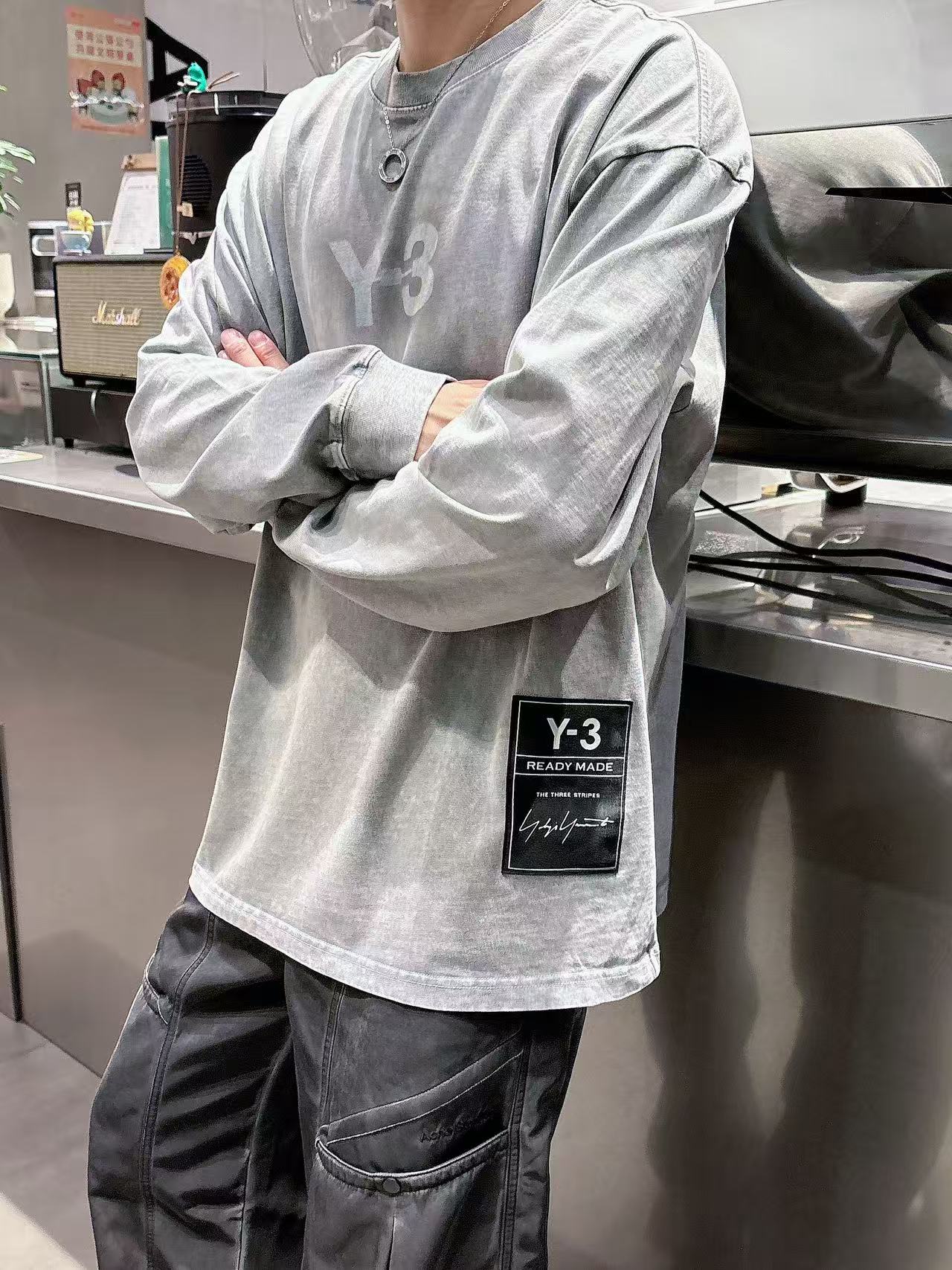2025秋季新款 Y-3 手绘定制标休闲长袖 【over size宽松版型】 定制300g高支100%纯