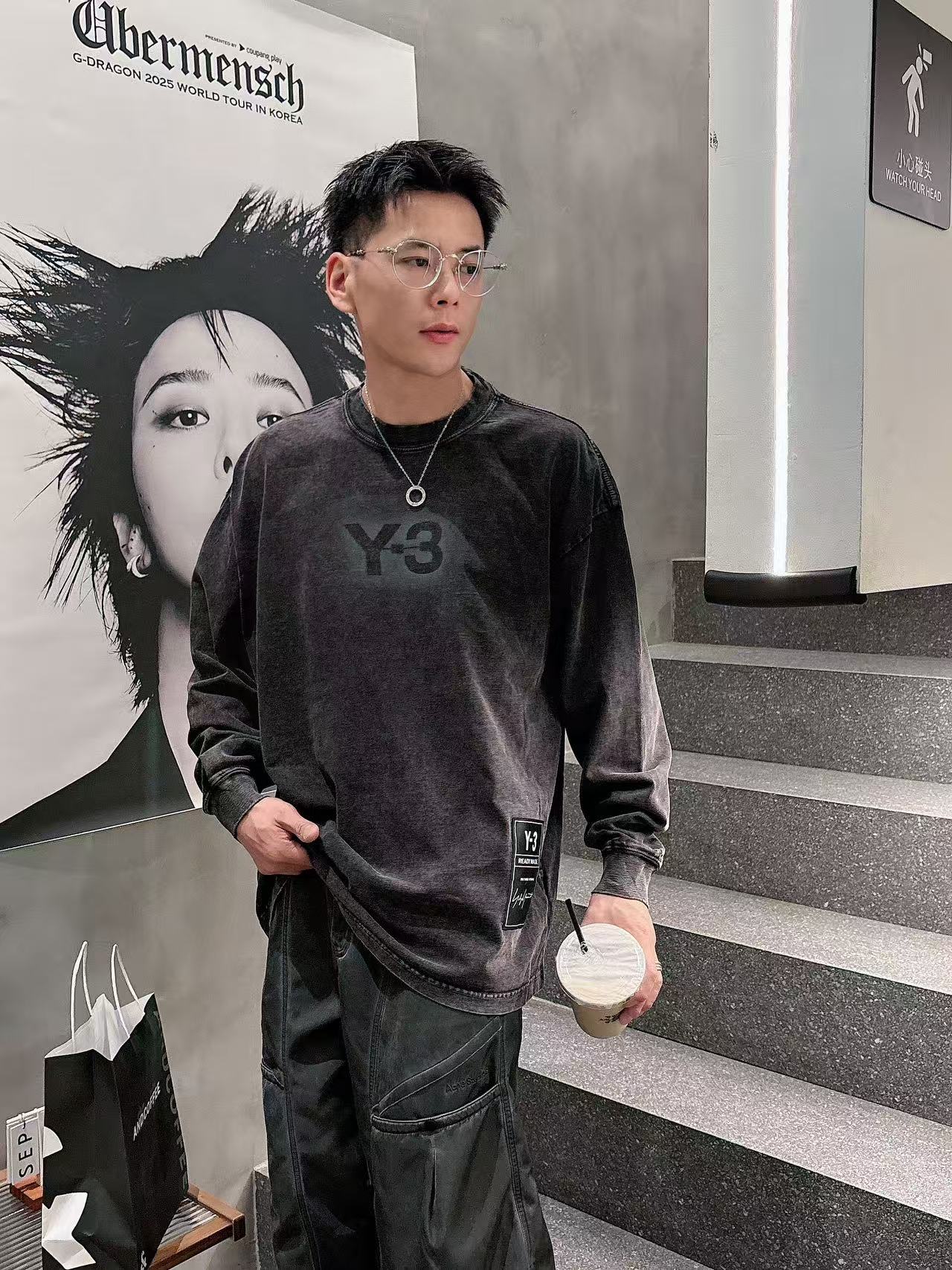 2025秋季新款 Y-3 手绘定制标休闲长袖 【over size宽松版型】 定制300g高支100%纯