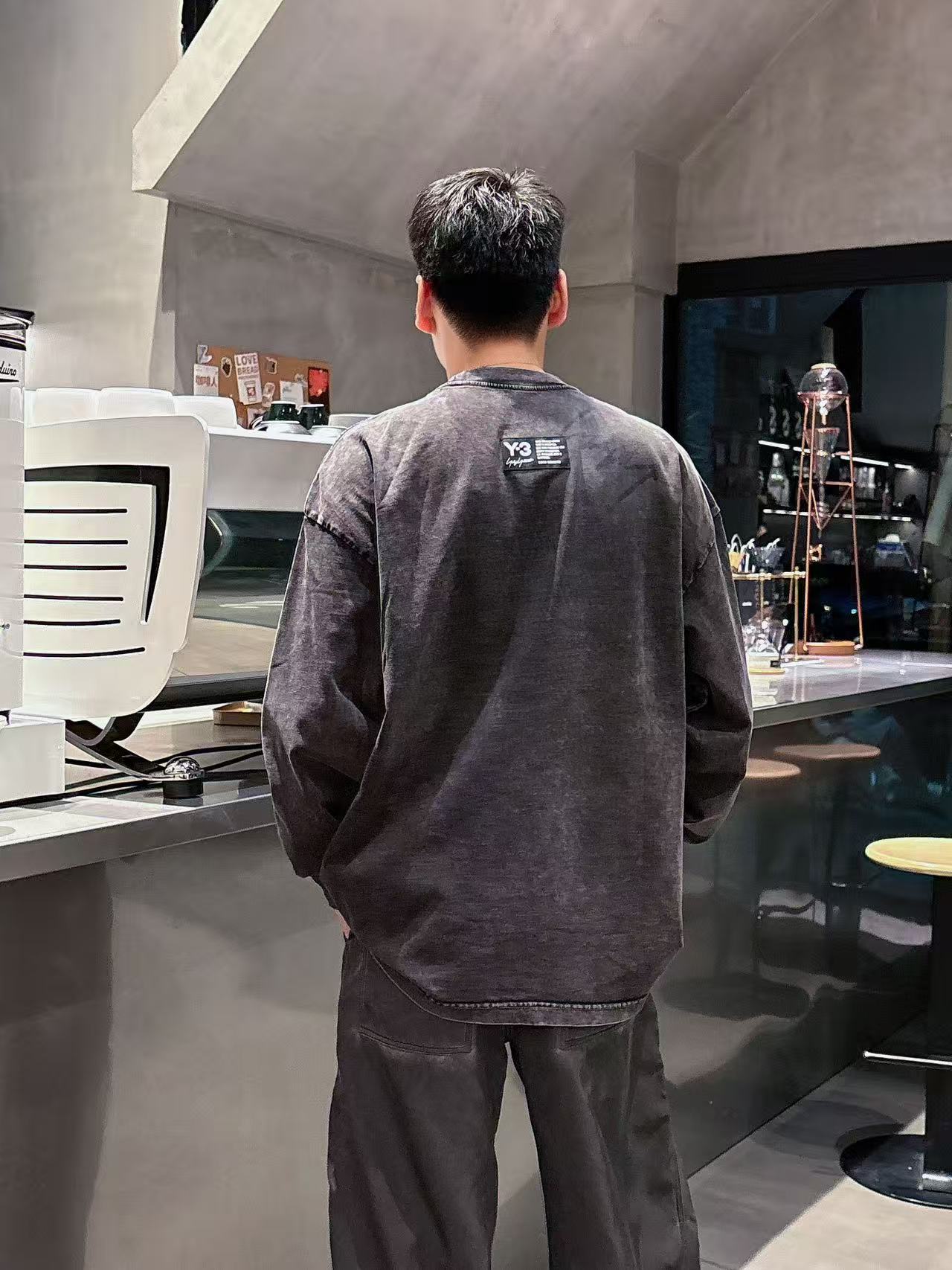 2025秋季新款 Y-3 手绘定制标休闲长袖 【over size宽松版型】 定制300g高支100%纯