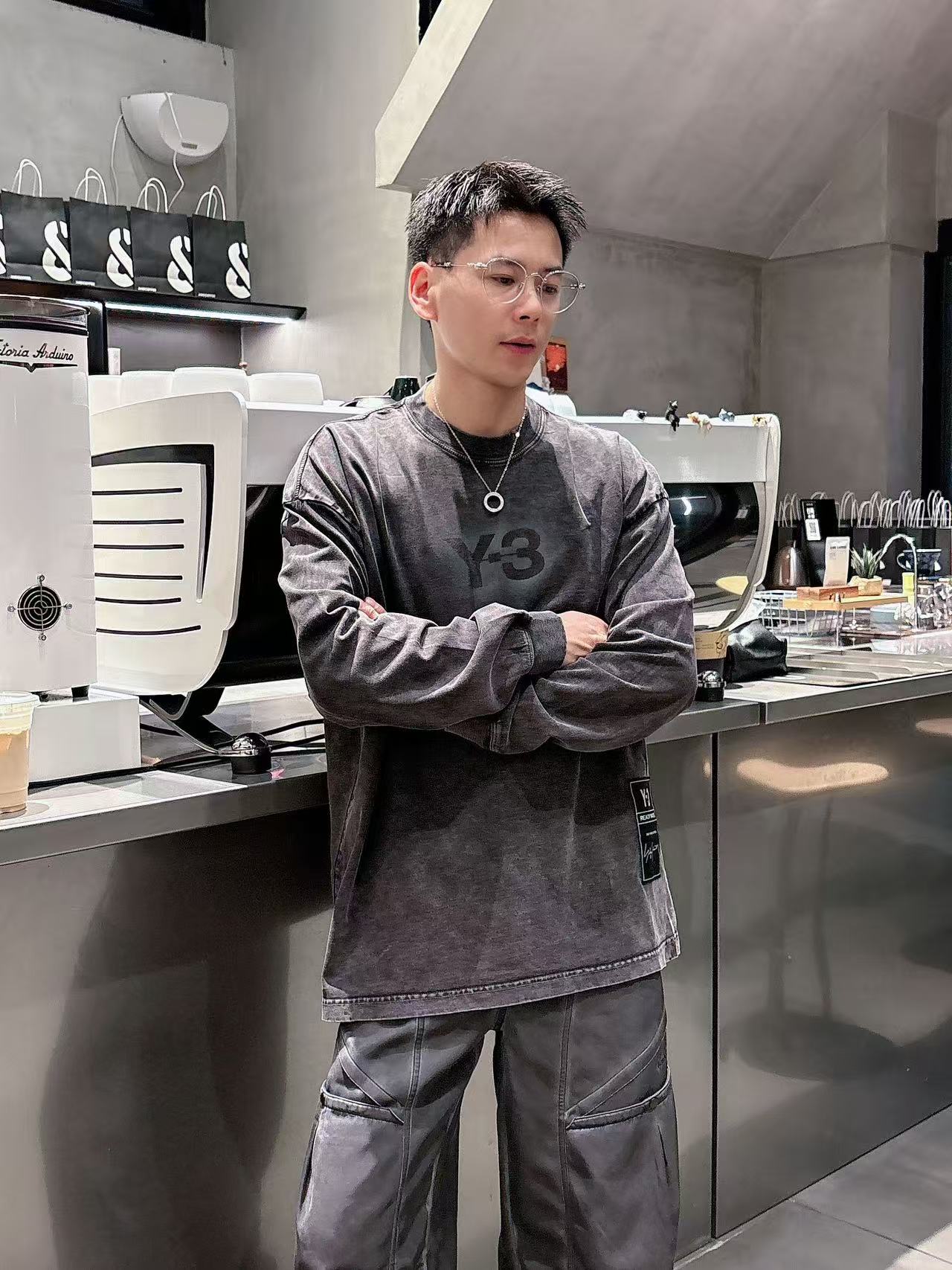 2025秋季新款 Y-3 手绘定制标休闲长袖 【over size宽松版型】 定制300g高支100%纯