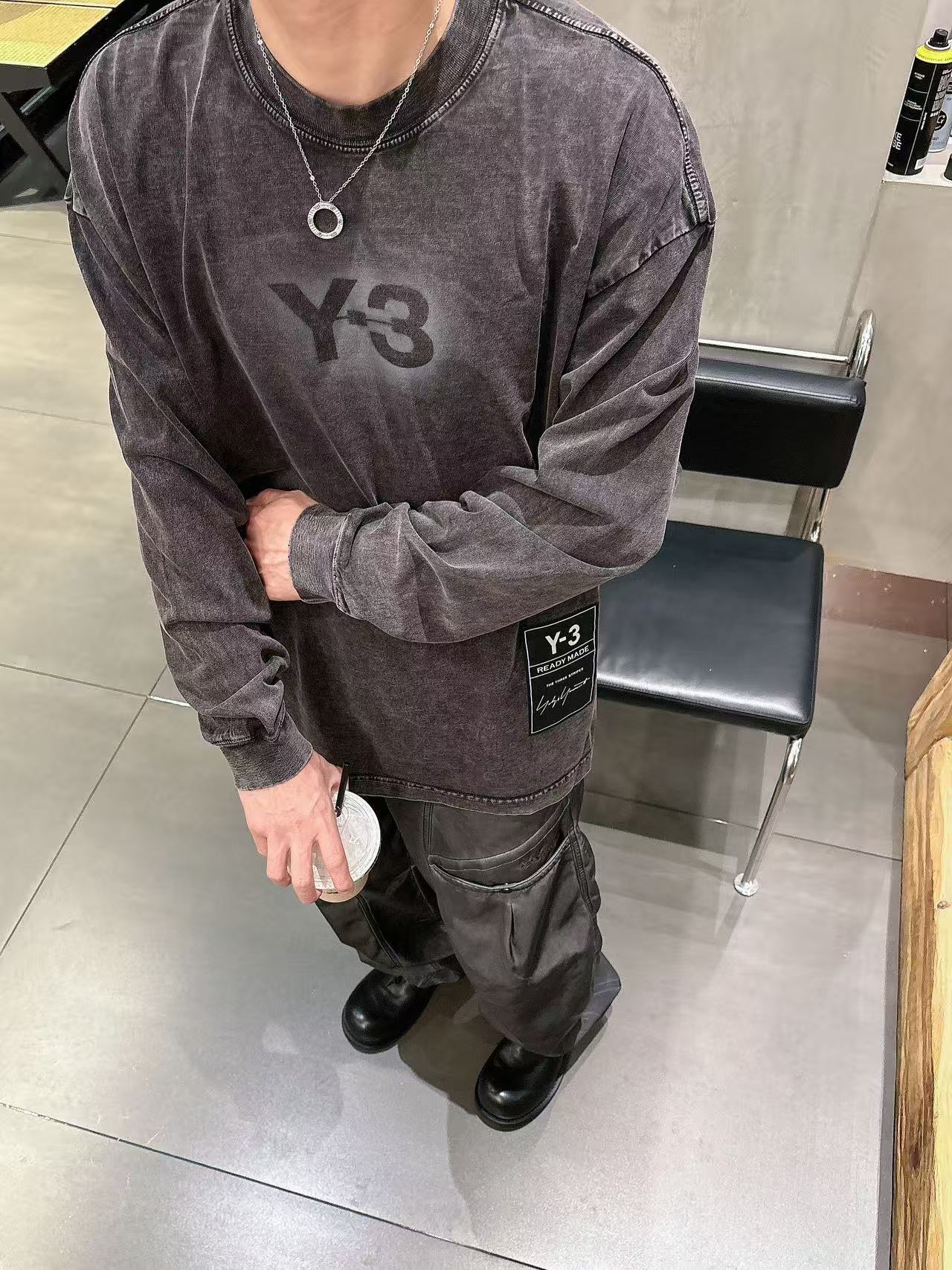 2025秋季新款 Y-3 手绘定制标休闲长袖 【over size宽松版型】 定制300g高支100%纯