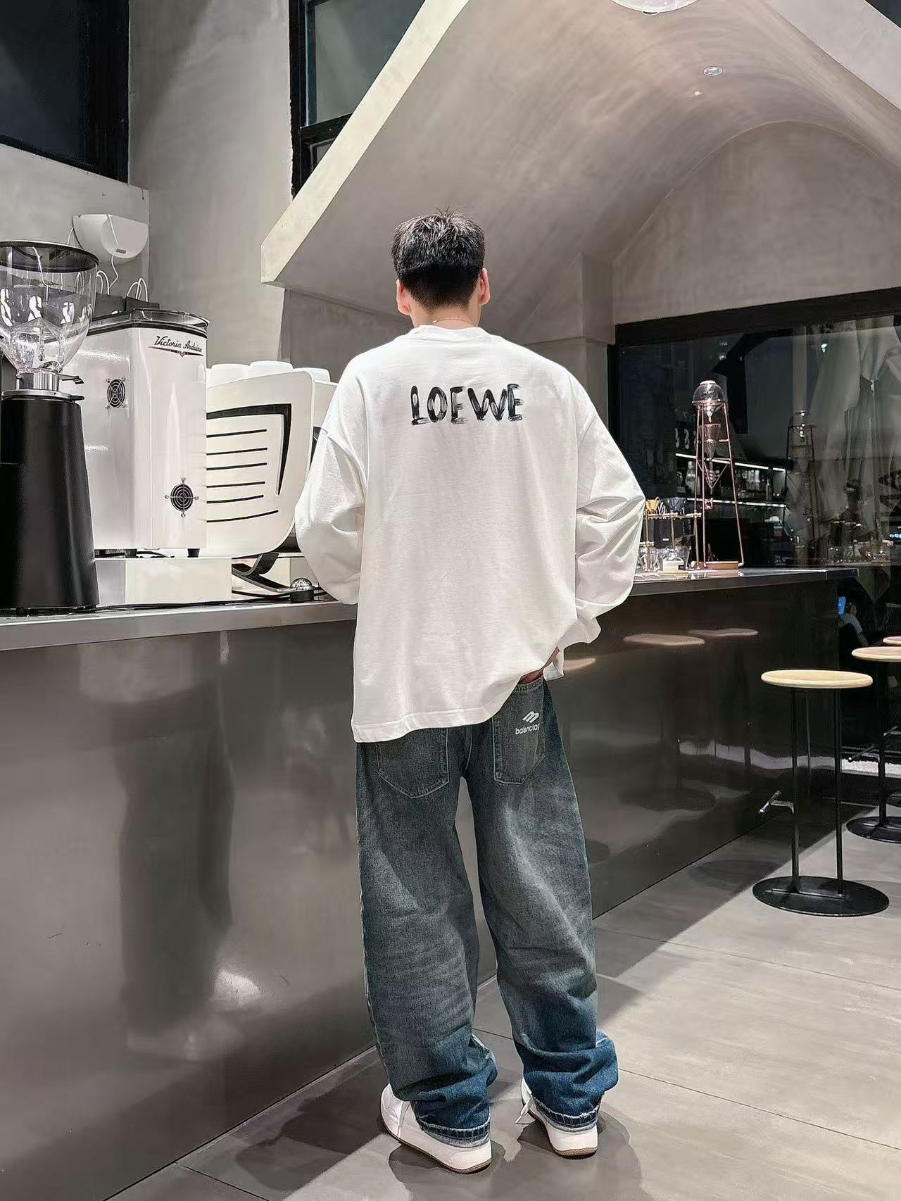 2025秋季新款 罗意威 手绘定制标休闲长袖 【over size宽松版型】 定制300g高支100%纯