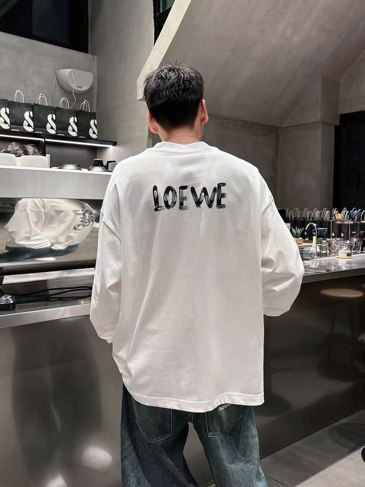 2025秋季新款 罗意威 手绘定制标休闲长袖 【over size宽松版型】 定制300g高支100%纯