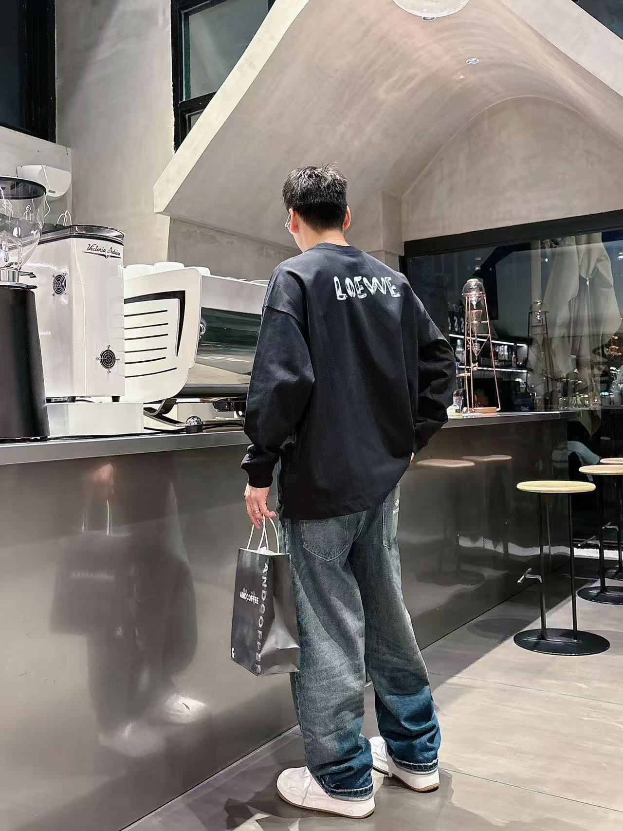 2025秋季新款 罗意威 手绘定制标休闲长袖 【over size宽松版型】 定制300g高支100%纯