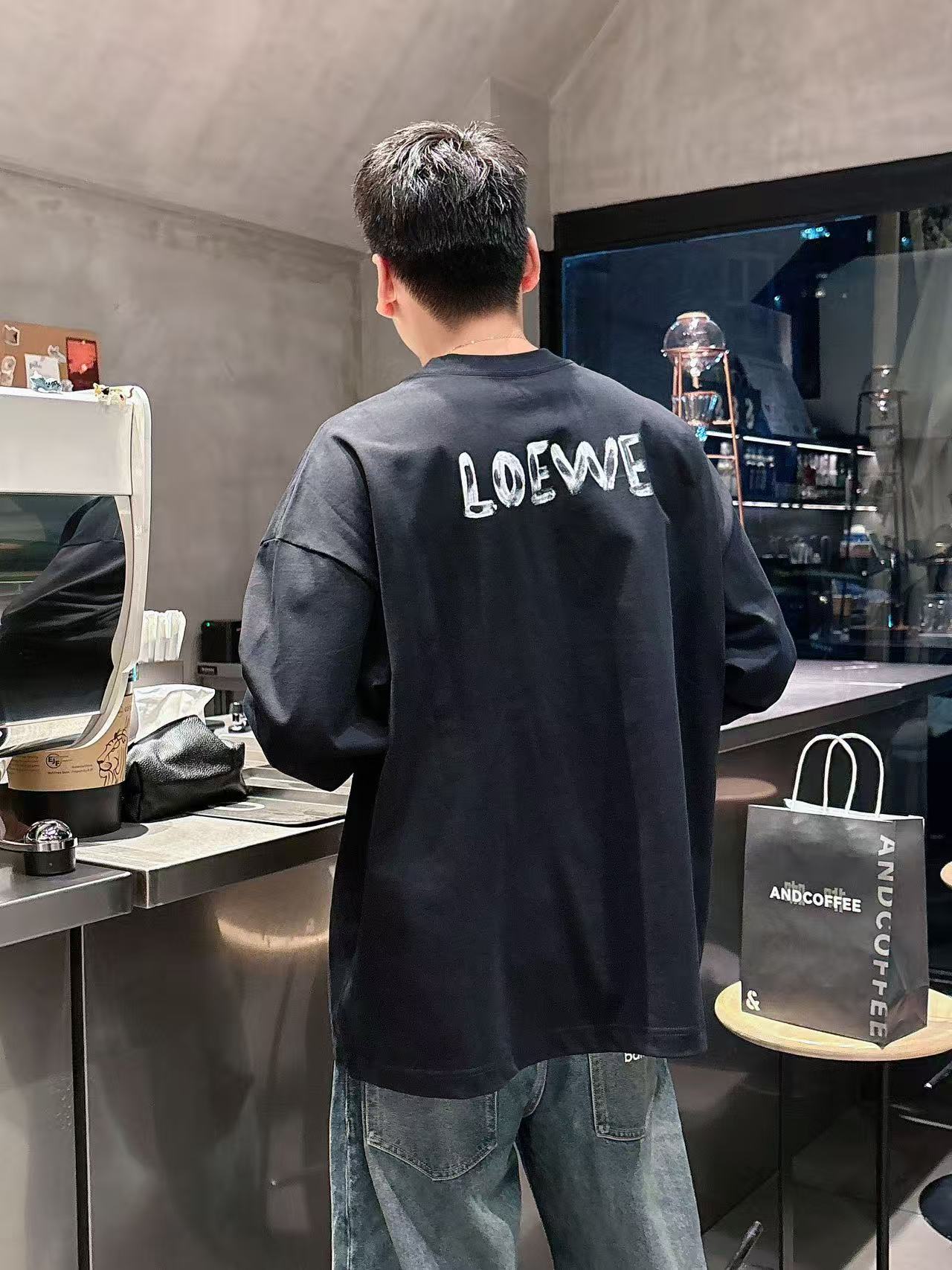 2025秋季新款 罗意威 手绘定制标休闲长袖 【over size宽松版型】 定制300g高支100%纯