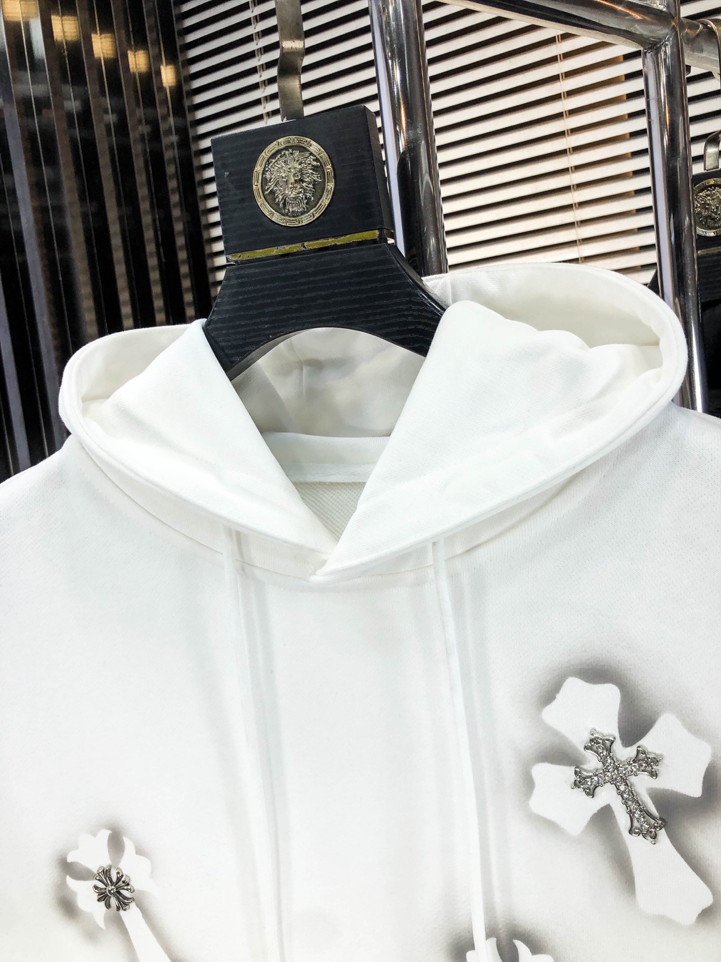 克罗心 25秋冬系列卫衣400克毛圈面料 喷绘工艺 定制标手感舒适 百搭休闲带帽卫衣 码数：S-4XL颜