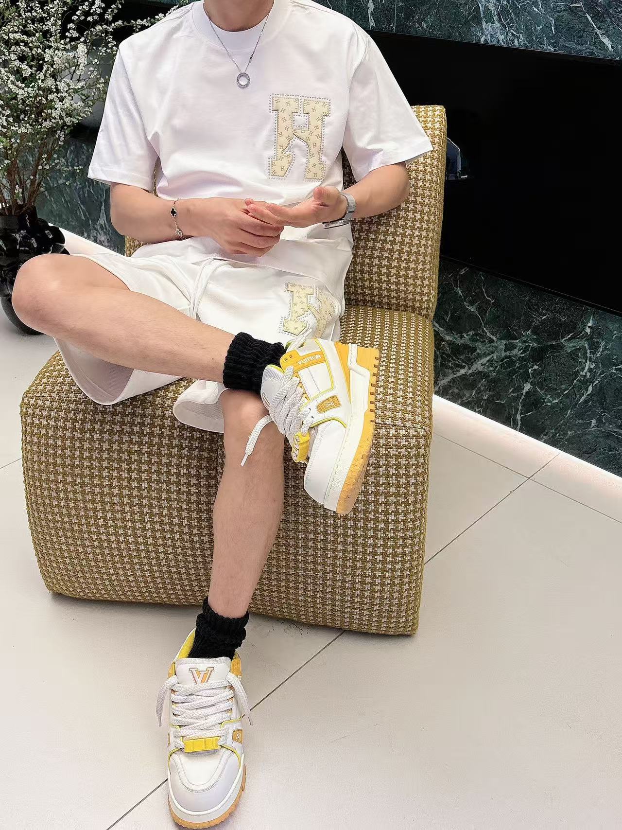 H家 * 𝟐6𝐬s 春夏 短袖套装 （可分开） 微宽松版型 品牌经典LOGO 工艺精致 100%纯棉 休