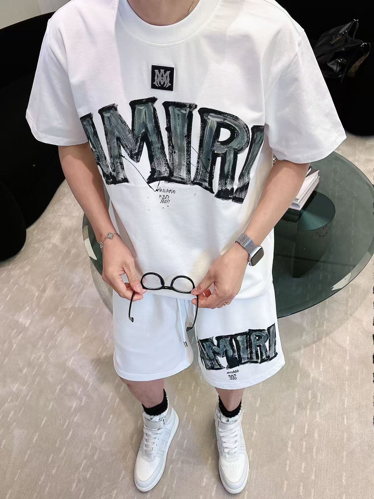 AMIRI * 𝟐6𝐬s 春夏 短袖套装 （可分开） 微宽松版型 品牌经典LOGO 工艺精致 100%纯
