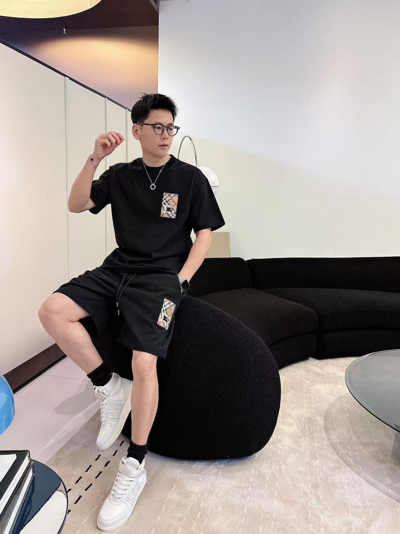 巴宝莉 * 𝟐6𝐬s 春夏 短袖套装 （可分开） 微宽松版型 品牌经典LOGO 工艺精致 100%纯棉 