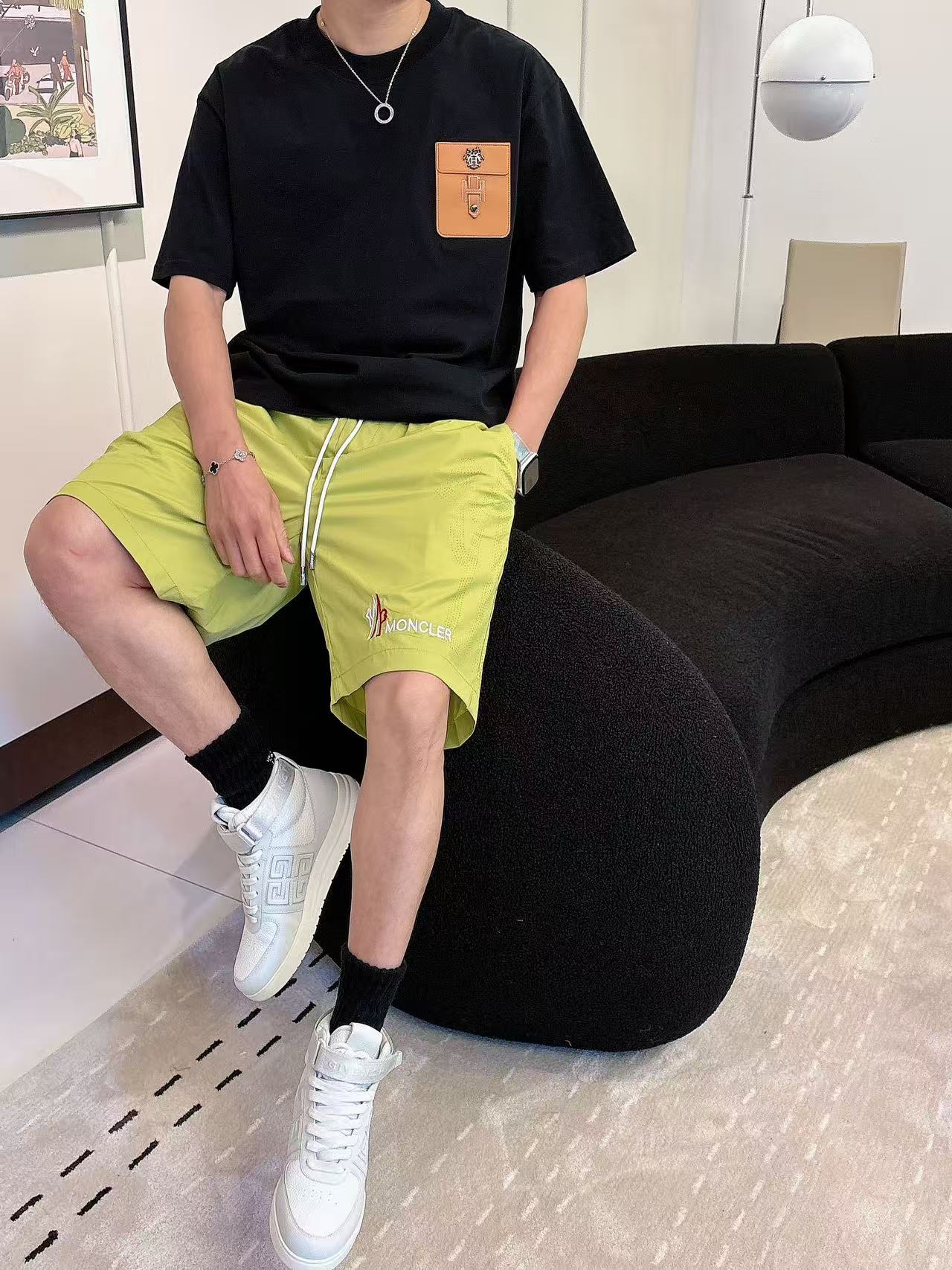 蒙口* 𝟐6𝐬s 春夏休闲速干短裤 定制面料 定制标 品牌经典LOGO 工艺精致 休闲百搭 【𝐒𝐢𝐳𝐞：