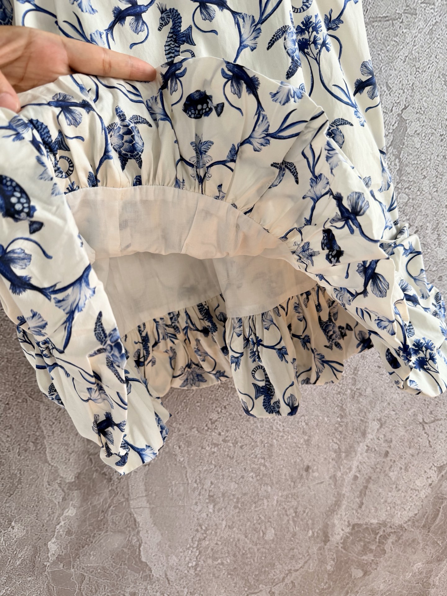 现货‼️‼️🛒款号2W2/Jardin露肩连衣裙✨Agua ✘ 2026💐手工捏褶荷叶边层次叠加，清新海