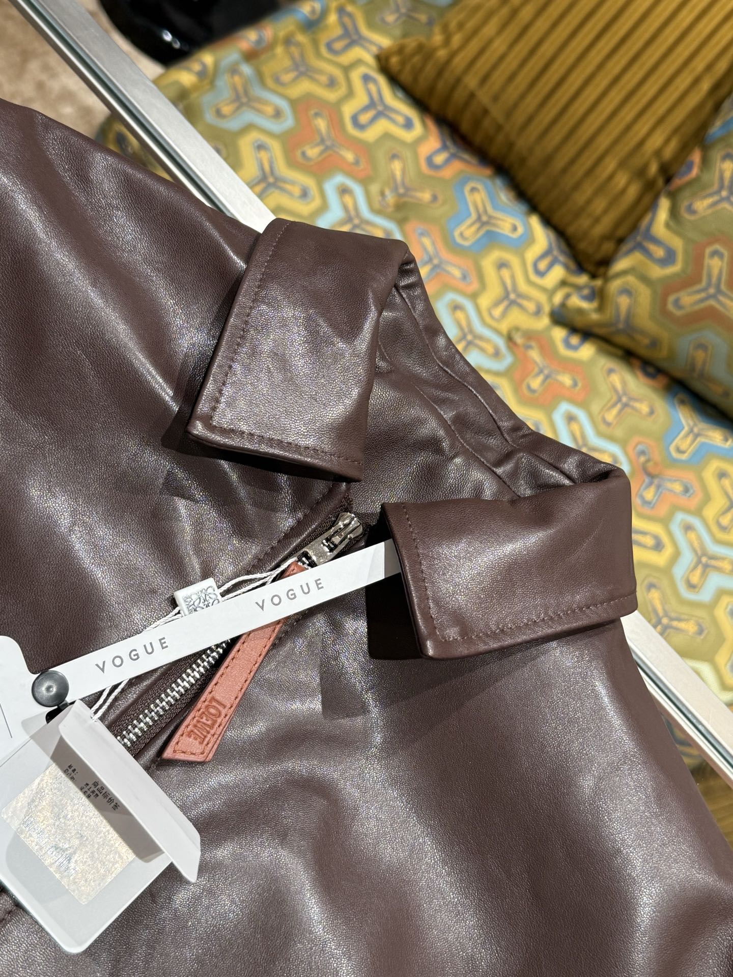 Loewe menn LOEWE kort lapel skinnjakke — photo 3