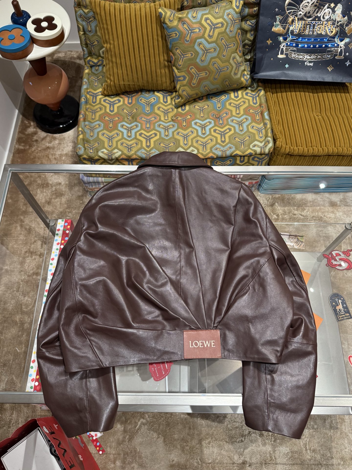 Loewe menn LOEWE kort lapel skinnjakke — photo 2