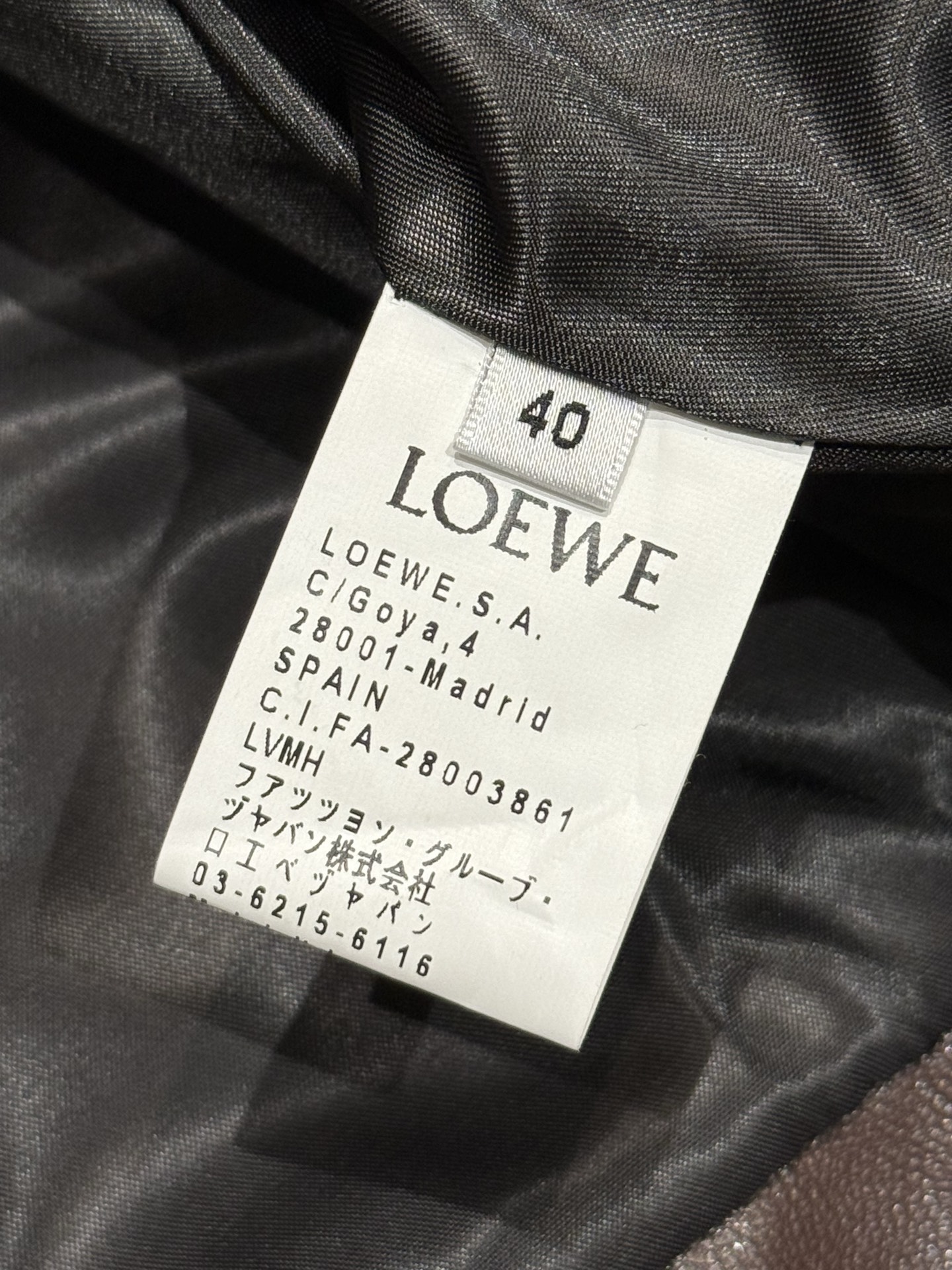 Loewe menn LOEWE kort lapel skinnjakke — photo 8
