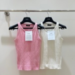 Chanel Clothing Tank Tops&Camis Openwork Knitting Summer Collection Fashion 1 Chanel Clothing Tank Tops&Camis Openwork Knitting Summer Collection Fashion