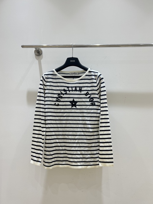 Dior Women's Striped Knit Top with Star Print - Lightweight & Breathable 1 Dior Women's Striped Knit Top with Star Print - Lightweight & Breathable