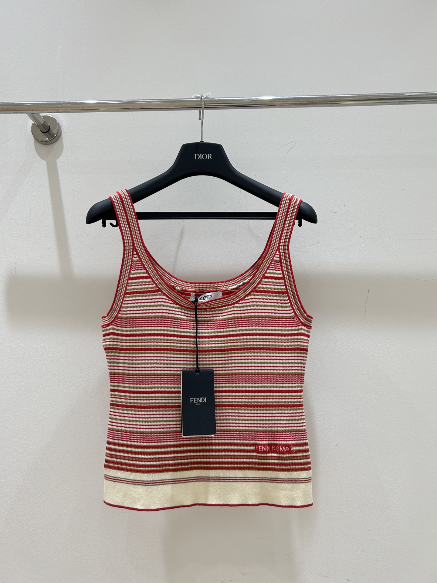 Fendi Striped Knit Tank Top - Spring/Summer Essential, Lightweight & Breathable