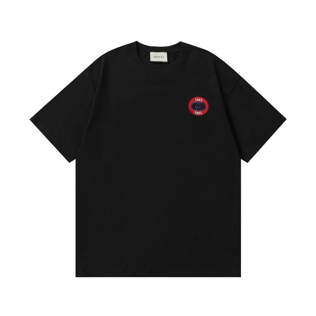 Gucci Double G-Letter Embroidered Logo Short Sleeve T-Shirt – 196 Collection - 图片 2