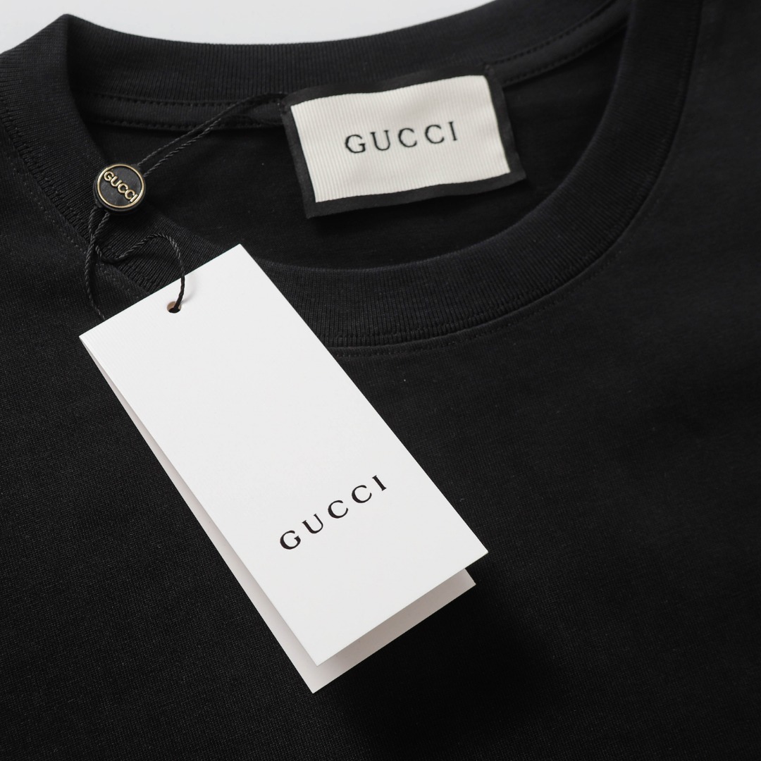 Gucci Double G-Letter Embroidered Logo Short Sleeve T-Shirt – 196 Collection - 图片 5