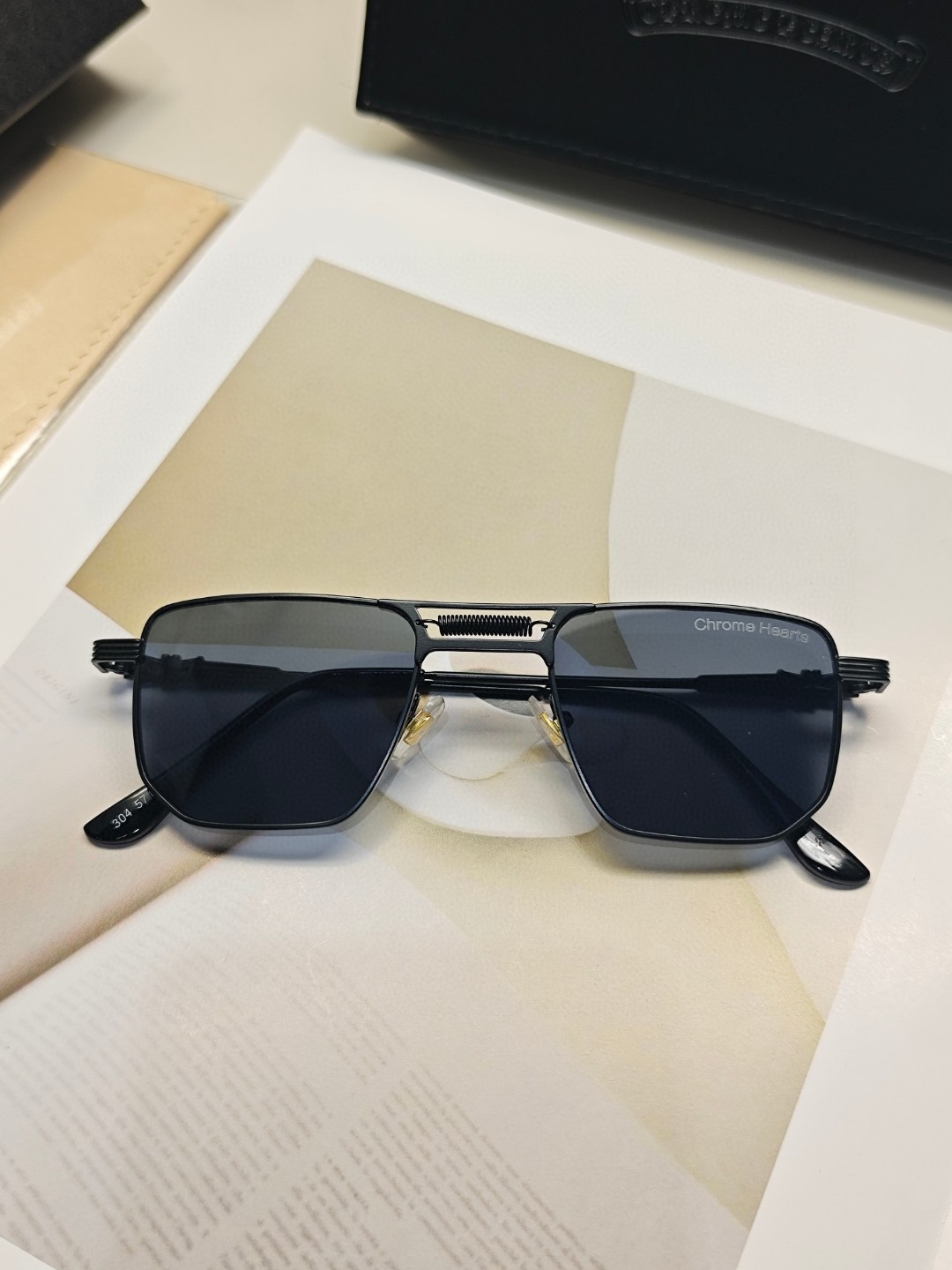 ChromeHearts克罗心2024新款超小方形复古小镜片墨镜迷你小眼镜男潮网红方框太阳镜