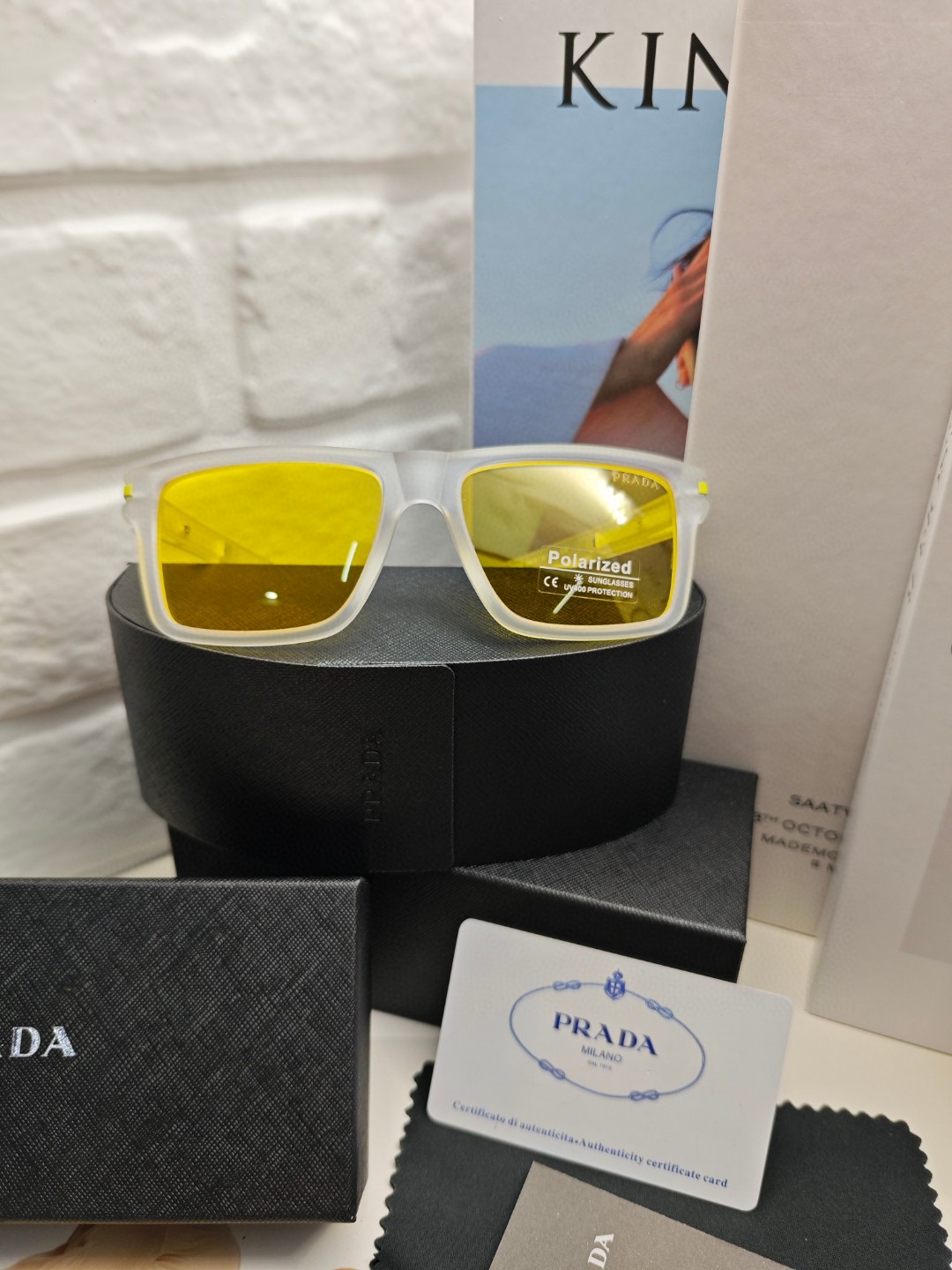 Prada普拉达男款开车2024新款普拉太阳镜男女通用墨镜时尚防紫外线网红眼镜潮