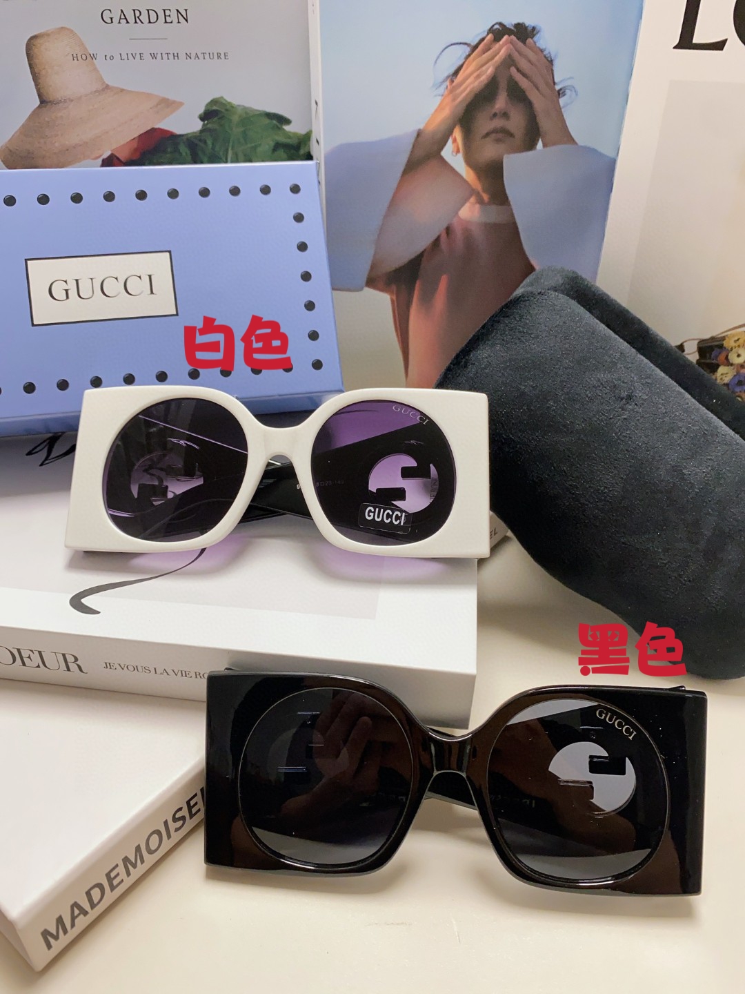 Gucci古奇新款蝴蝶结大框太阳眼镜女GG1254S时尚个性显瘦遮阳墨镜男女通用