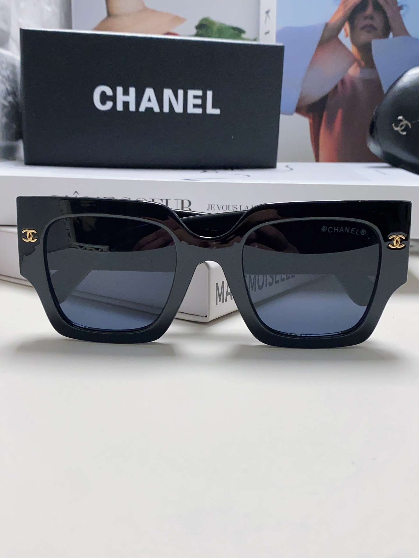 Chanel香奈儿2024新款小红书复古女士街拍墨镜防紫外线高级感遮阳度假太阳镜