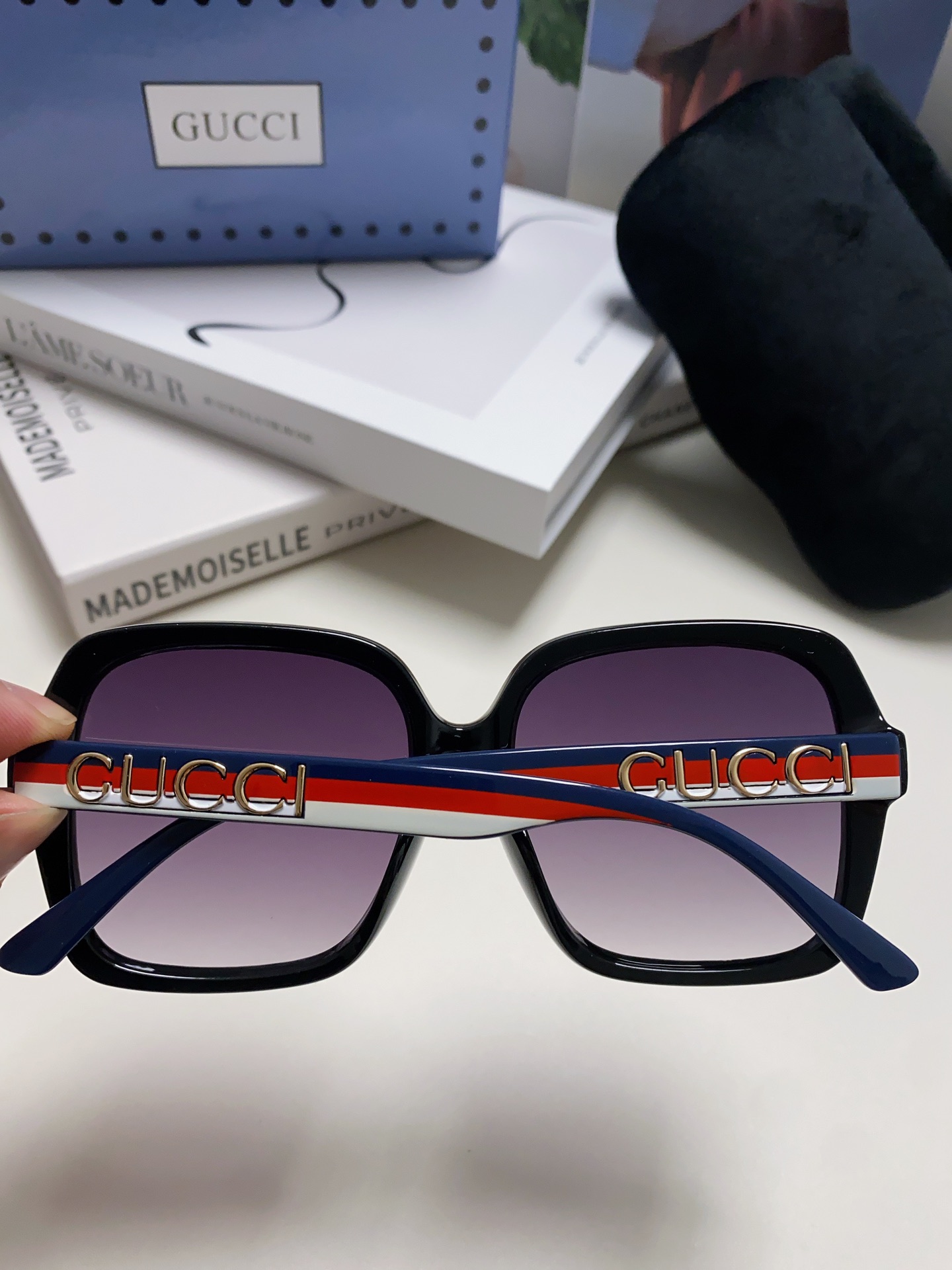 Gucci古奇墨镜女2024新款女士时尚墨镜女款遮阳品牌太阳镜女款眼镜大脸款