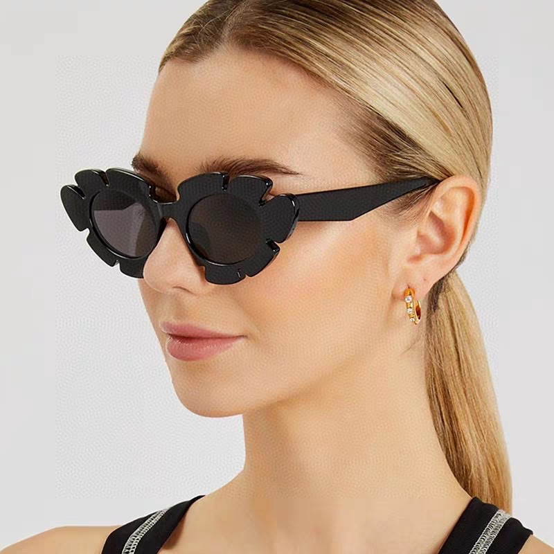 [Loewe Eyewear]LOEWE Luo Yiwei flower cat-eye sunglasses fashion net red sunfl