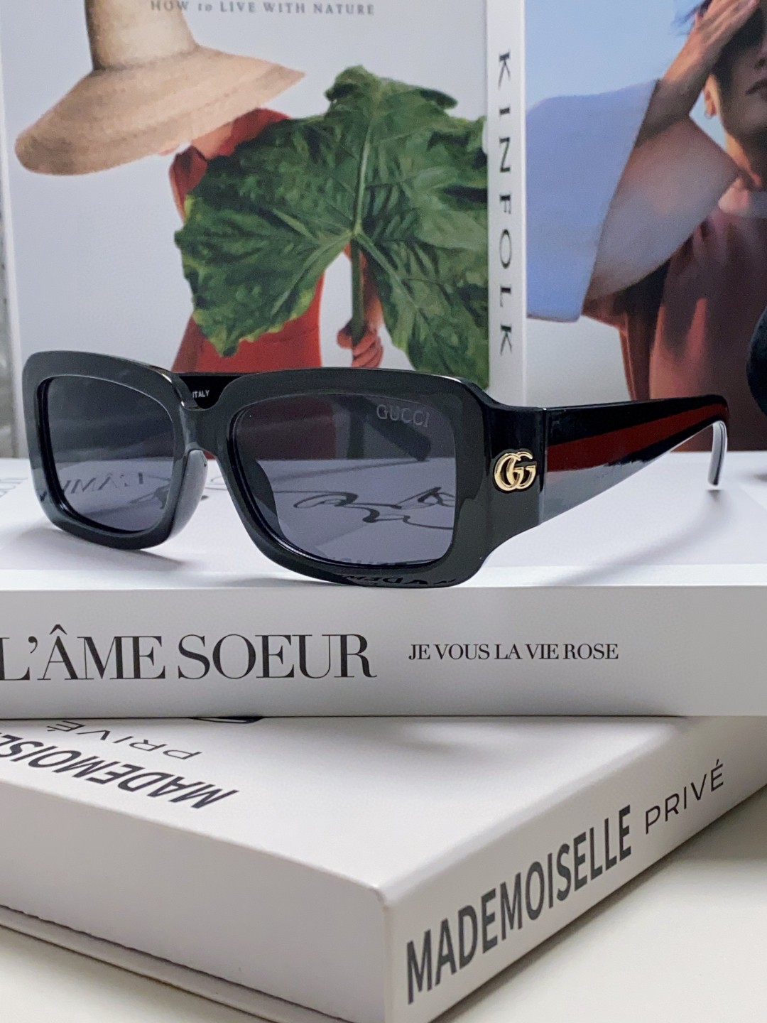 Gucci Lunettes De Soleil Noir Unisexe Fashion