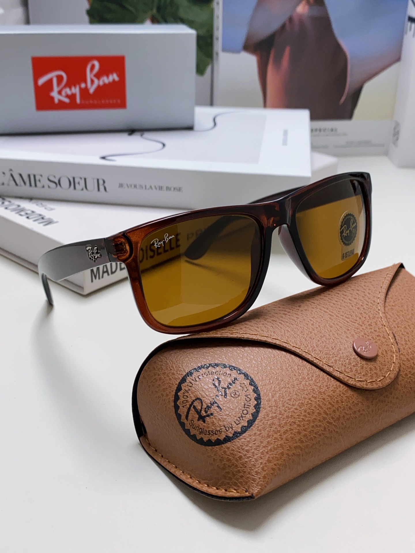 RAYBAN 雷朋 经典太阳镜  夏日限定色彩 男女通用款 Model ：RB4165 Size：55-