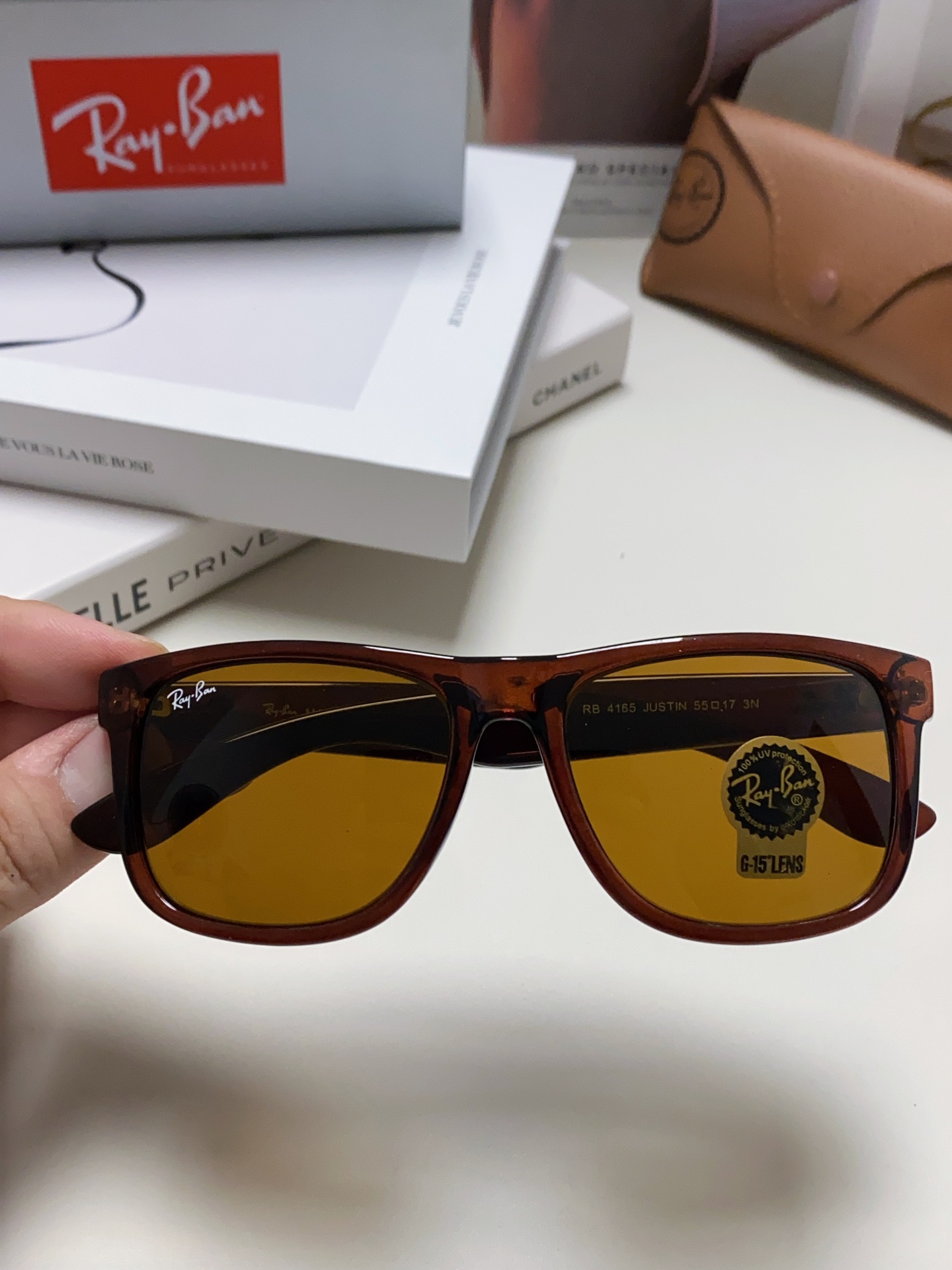 RAYBAN 雷朋 经典太阳镜  夏日限定色彩 男女通用款 Model ：RB4165 Size：55-