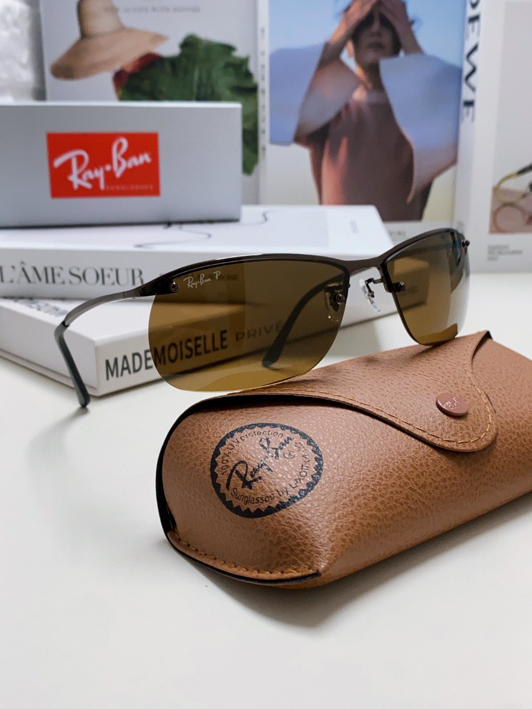 RayBan雷朋太阳镜新款正品级休闲男士偏光司机拉风网红同款型男墨镜超轻弹簧腿RB3213P