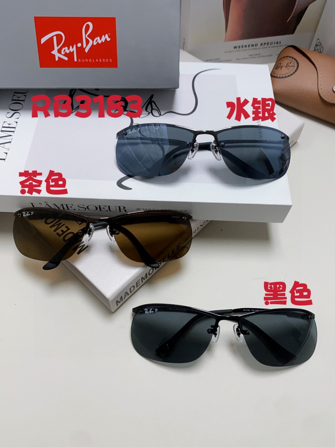 RayBan雷朋太阳镜新款正品级休闲男士偏光司机拉风网红同款型男墨镜超轻弹簧腿RB3213P