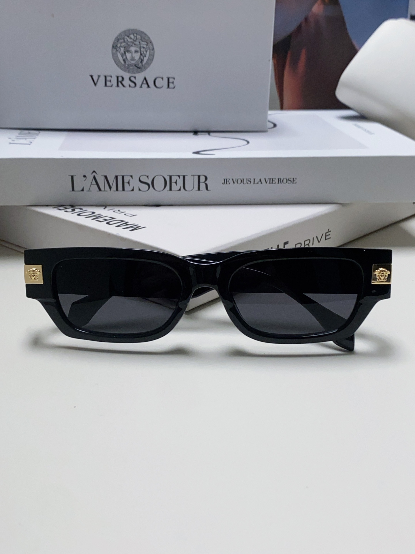 VERSACE/范思哲2024新款ClassicToP太阳镜长方形色彩搭配街潮眼镜男女通用0VE4465