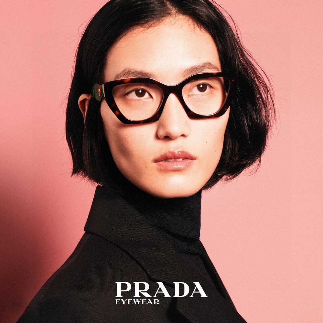 Prada普拉达2024新款光学近视眼镜框镜架猫眼大框女休闲时尚