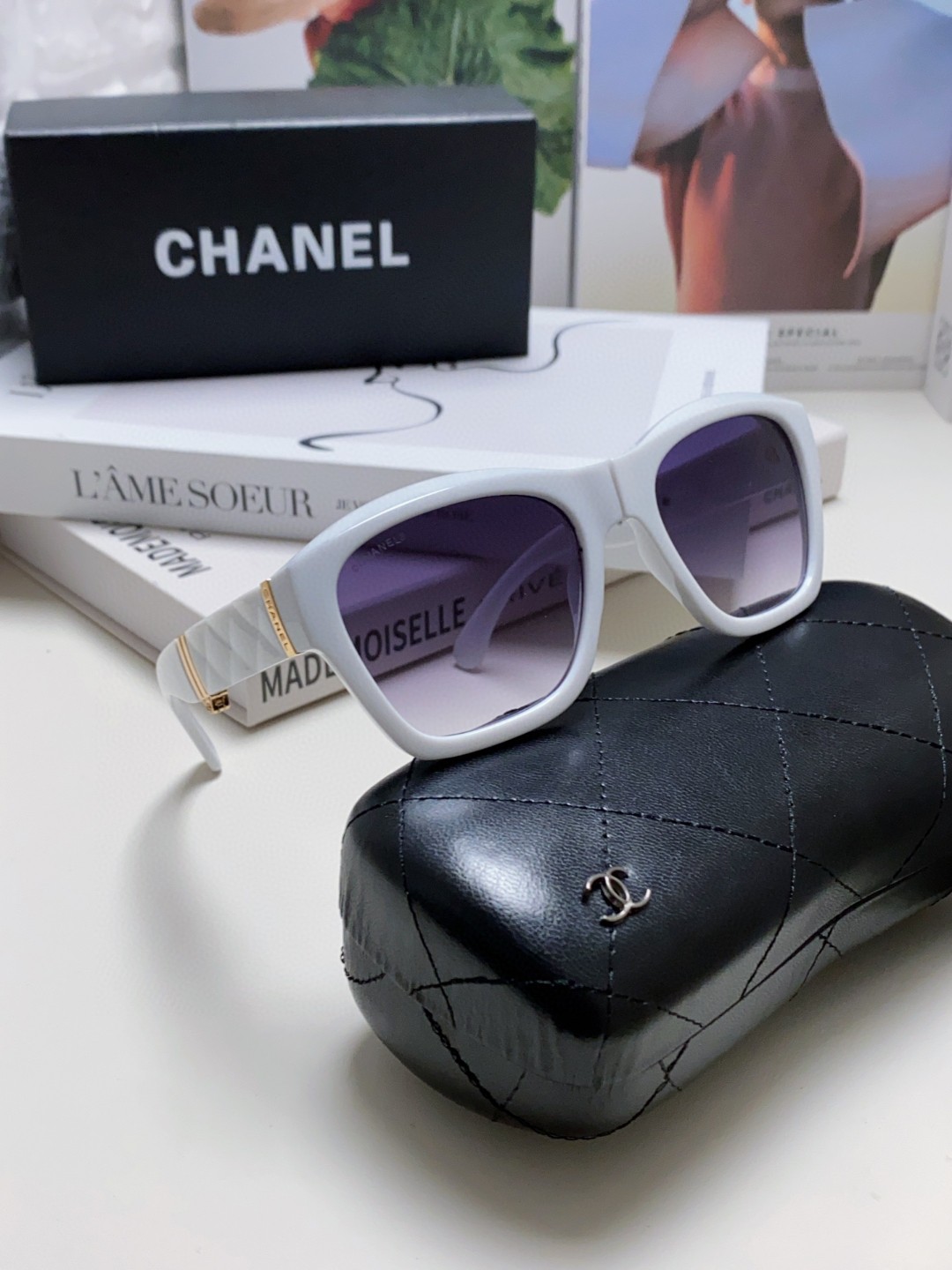 Foldablesunglasses重磅新款chanel香奈儿口袋折叠墨镜能放进口袋的眼镜