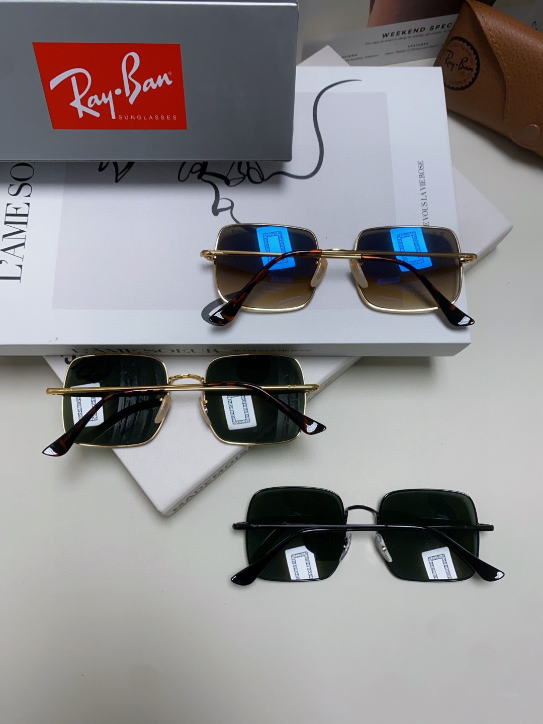 RayBan雷朋男士女士RB1971方形金属太阳眼镜高品质