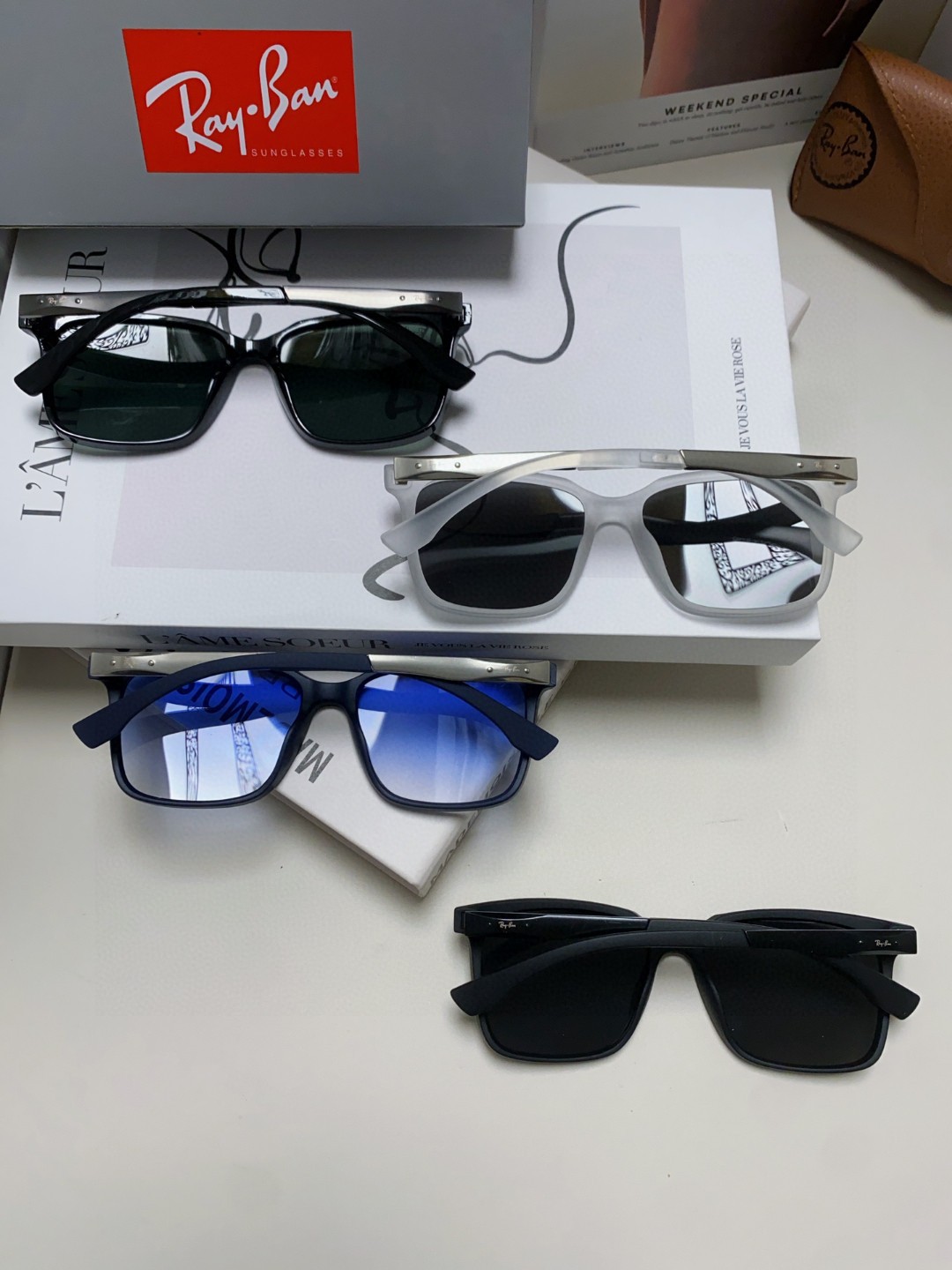 RayBan雷朋2024新款大框男女太阳眼镜方框防紫外线大脸韩版网红墨镜男女通用款简约时尚款号BR461