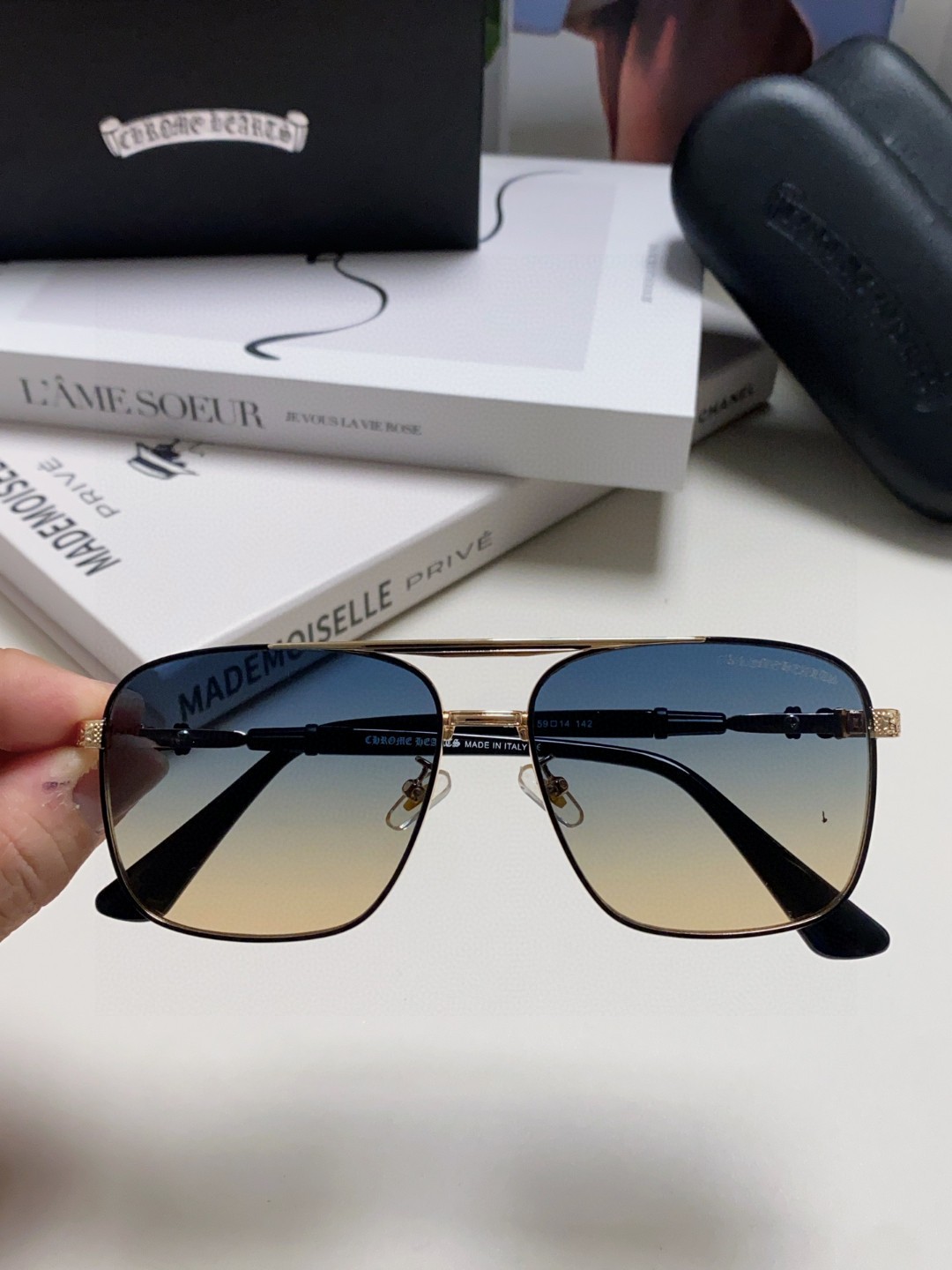  Chrome Hearts 克罗心2024新款港味复古跨境摩登时尚多边形太阳眼镜男潮个性女防紫外线双梁