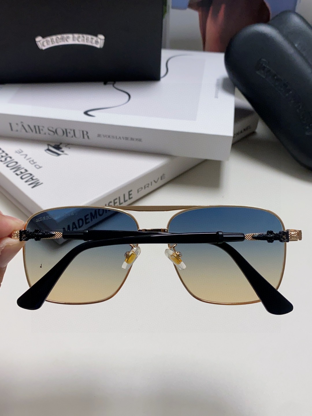  Chrome Hearts 克罗心2024新款港味复古跨境摩登时尚多边形太阳眼镜男潮个性女防紫外线双梁