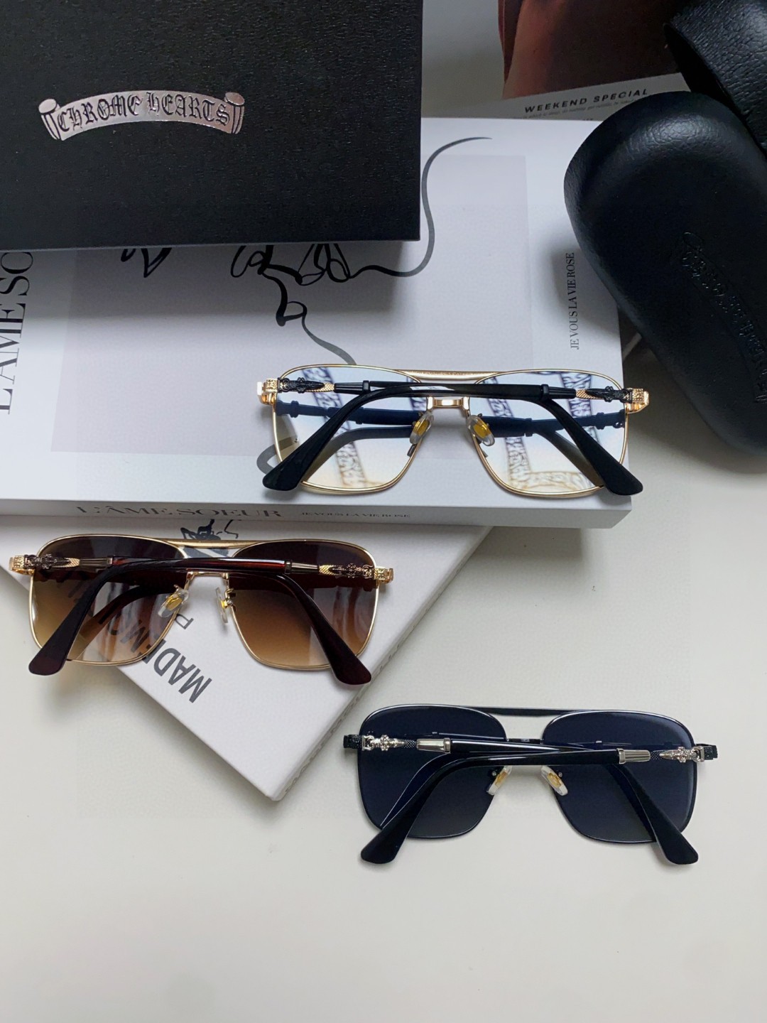  Chrome Hearts 克罗心2024新款港味复古跨境摩登时尚多边形太阳眼镜男潮个性女防紫外线双梁