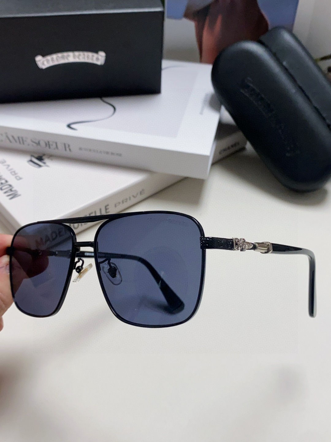  Chrome Hearts 克罗心2024新款港味复古跨境摩登时尚多边形太阳眼镜男潮个性女防紫外线双梁