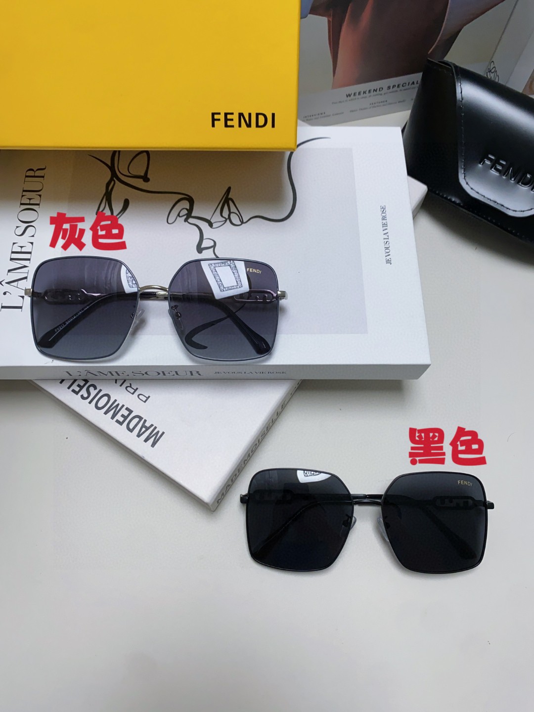  Fendi芬迪 2024新款大框F圆大脸显瘦 金属墨镜防晒偏光太阳镜 女士墨镜
