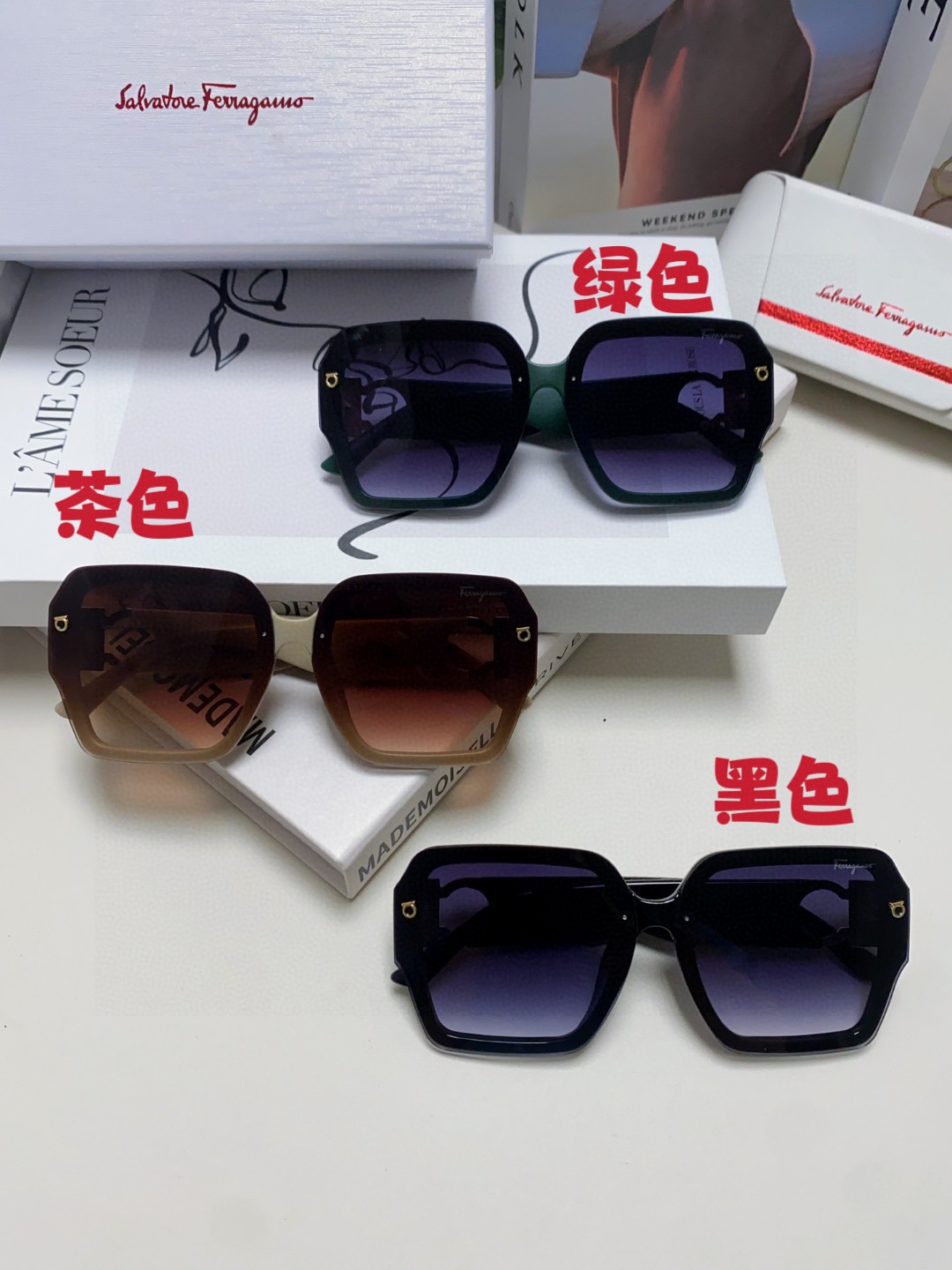  Ferragamo菲拉格慕2025新品 欧美新款男生个性太阳镜女士防紫外线墨镜时尚运动情侣 高端大气 