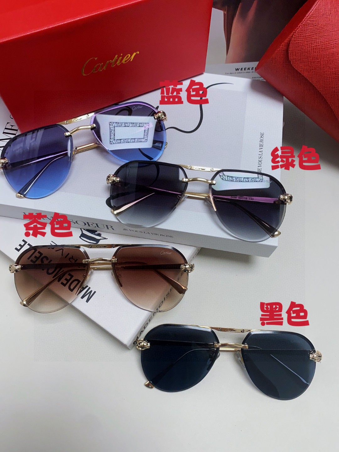  Cartier 卡地亚 墨镜 男女士圆框太阳眼镜 2025开车墨镜 新款金属太阳镜  时尚大方  舒适